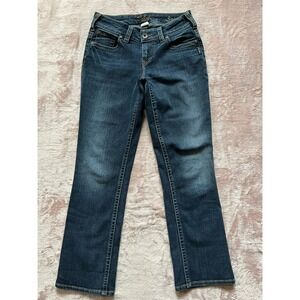 Silver Jeans Suki Capri Womens Size 27‎ Dark Wash Stretch Mid Rise Blue Denim